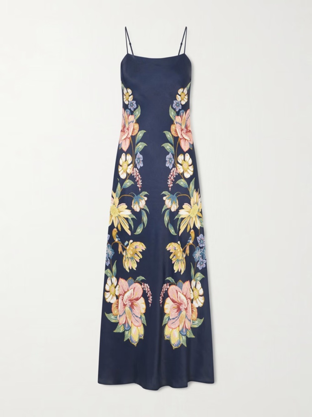 FARM Rio Dark Blue Maira Floral Lenzing™ Ecovero™ Viscose Maxi Dress Size XS NWT - Picture 1 of 16